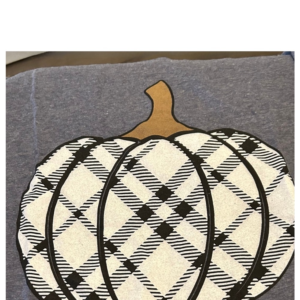 Gray Plaid Pumpkin Short Sleeve Tee